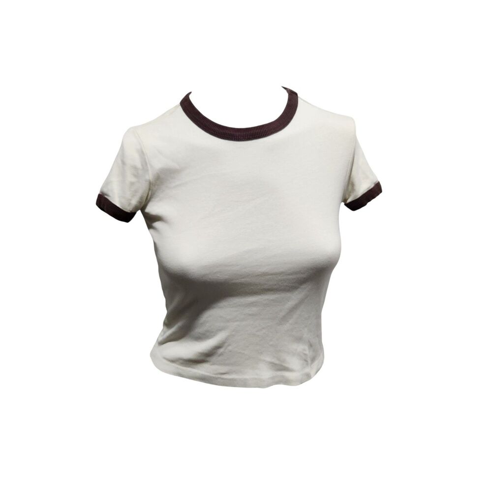 RSQ Ribbed Mini Tee Womens SZ Small‎ Y2K Urban Cropped Casual Everyday Basic